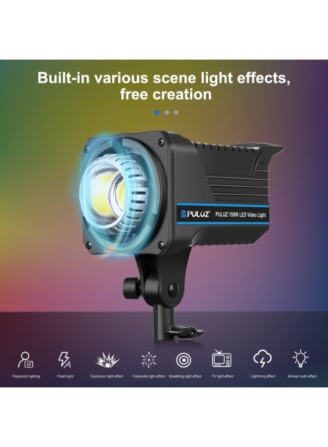 بولوز إضاءة فيديو LED احترافية 150 واط، ثنائية اللون (3000K-6500K) قابلة للتعتيم، استوديو تصوير CRI 95+ مع قاعدة بوينز وريموت كنترول ومروحة صامتة، مثالية لليوتيوب والفلوقات والبورتريه (فيش ثلاثي UK) - Image 5
